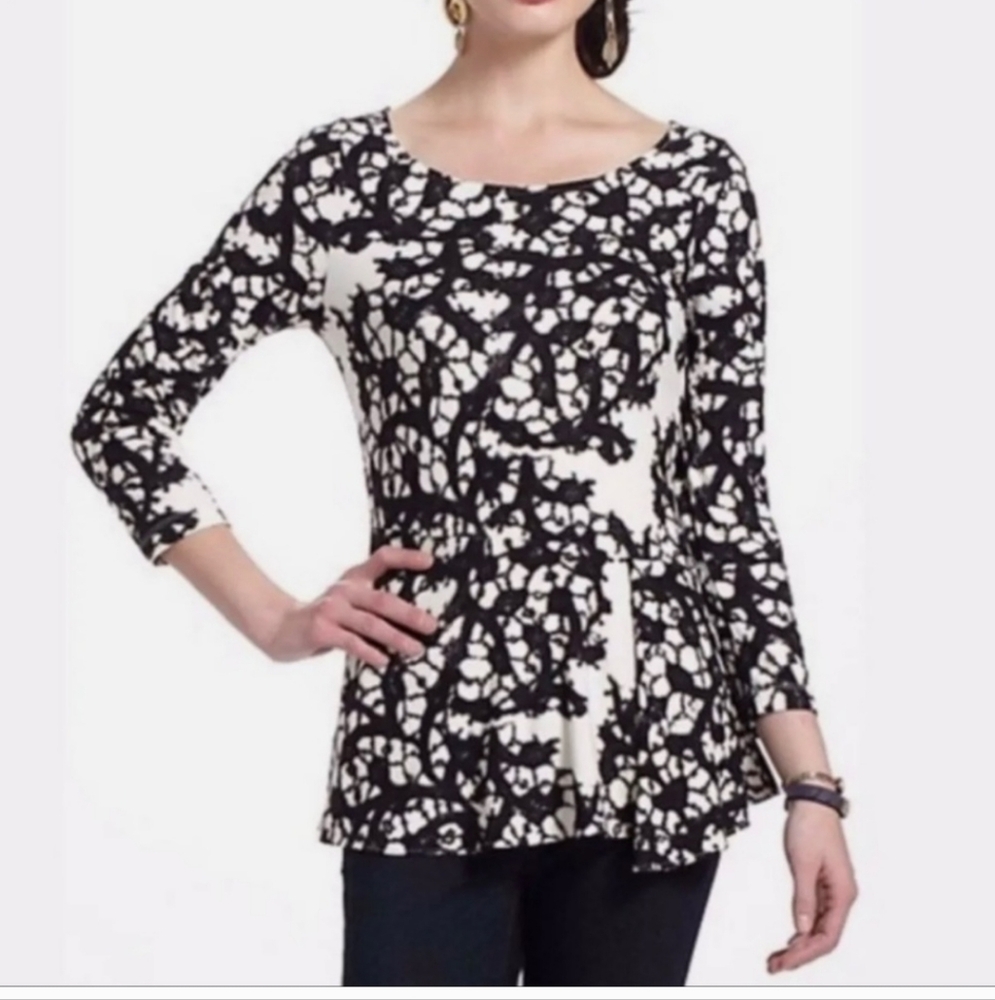 ANTHROPOLOGIE Leifsdottir 3/4 Sleeve Peplum Top S